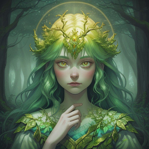 Ethereal Norse Mythology Huldra in Enchanting Forest Glade