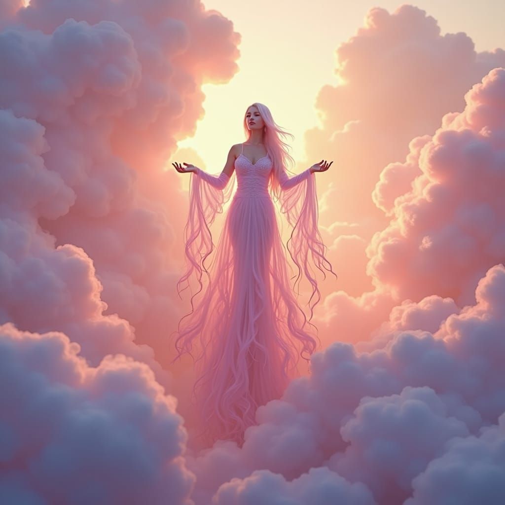 Ethereal Androgynous Being in Dreamy Style