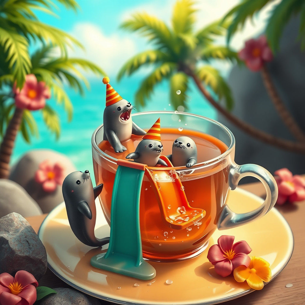 Tropical Paradise Tea Party with Sea Lions