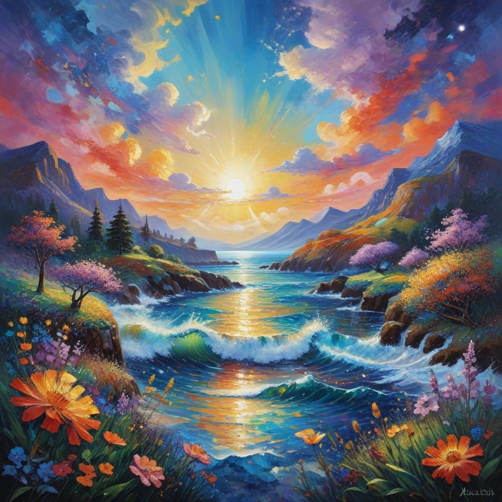 Neo-Impressionist Expressionist Masterpiece in Ethereal Ligh...