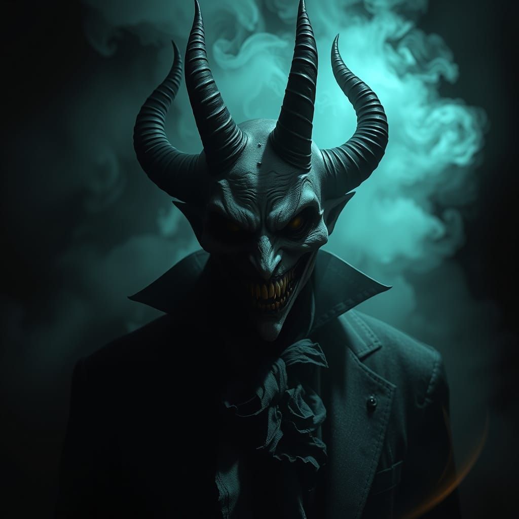 Ominous Figure in Victorian Attire: a Horror Vision