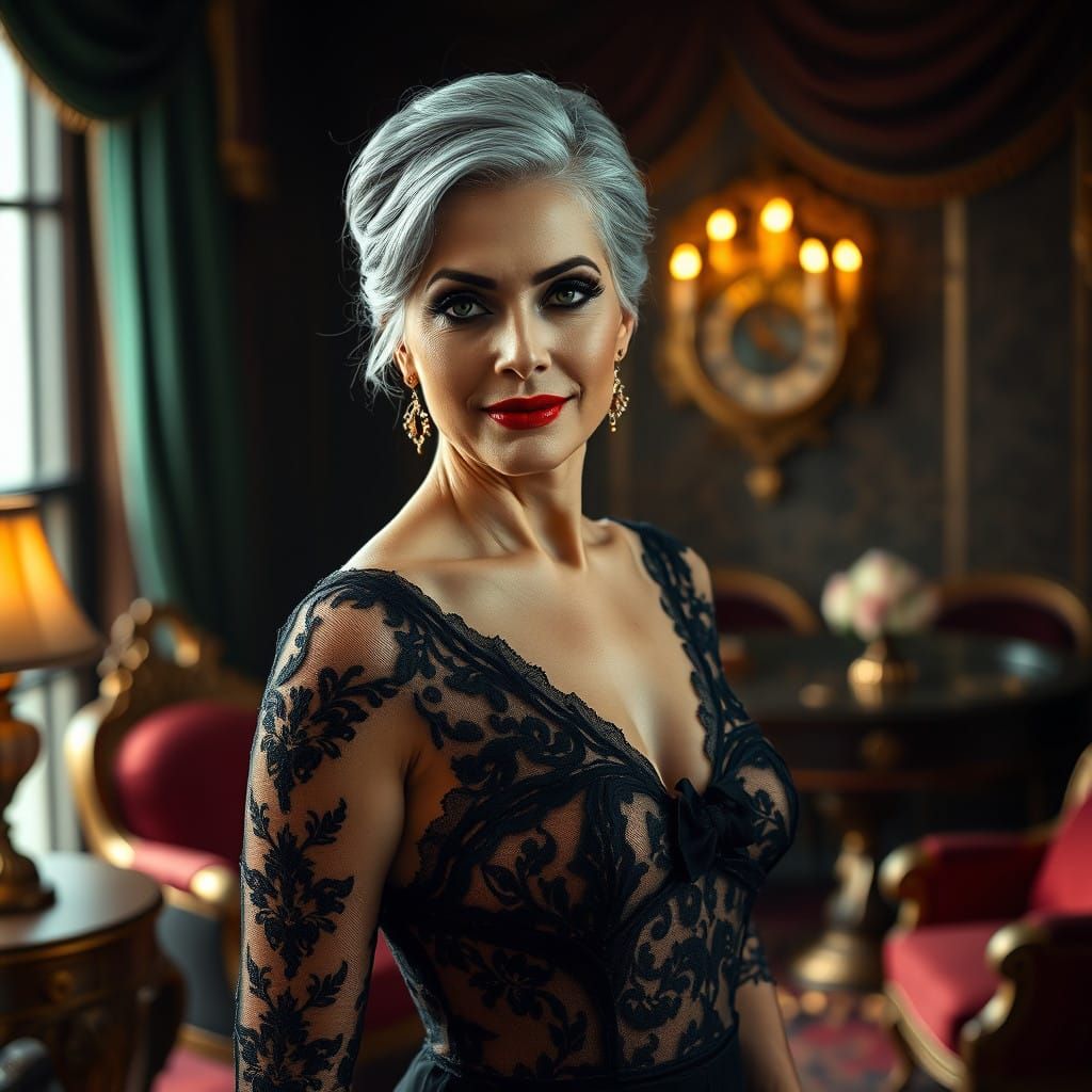 Elegant Woman in a Lavish Boudoir