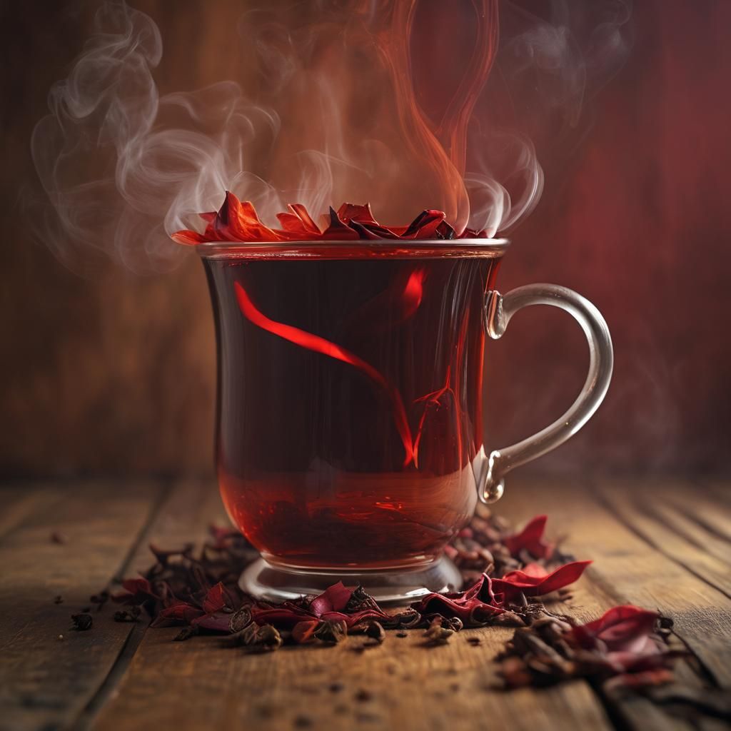 Steaming Red Tea Still Life Photography