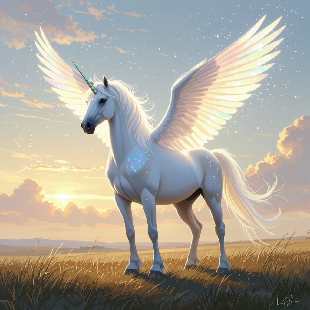 Majestic Pegasus with Iridescent Wings