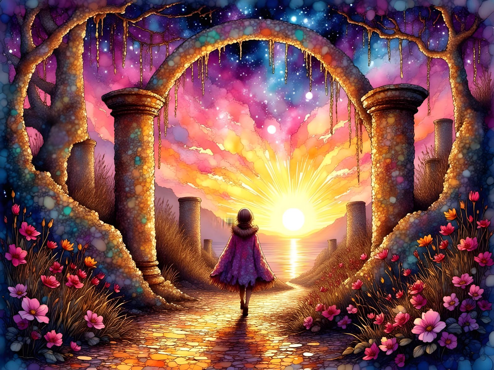 Lone Traveler Embarks on Grand Mosaic Journey