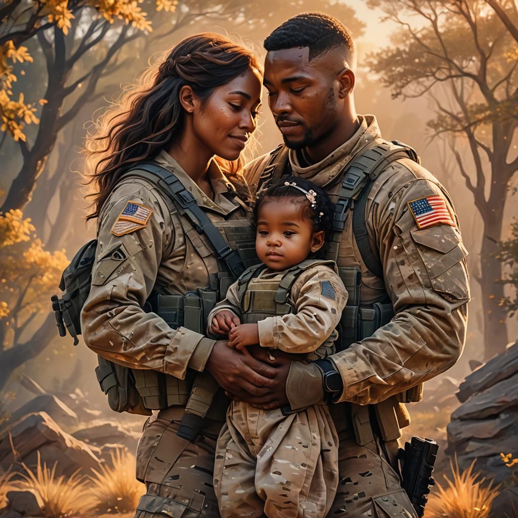 Soldier's Heartfelt Homecoming in Golden Light