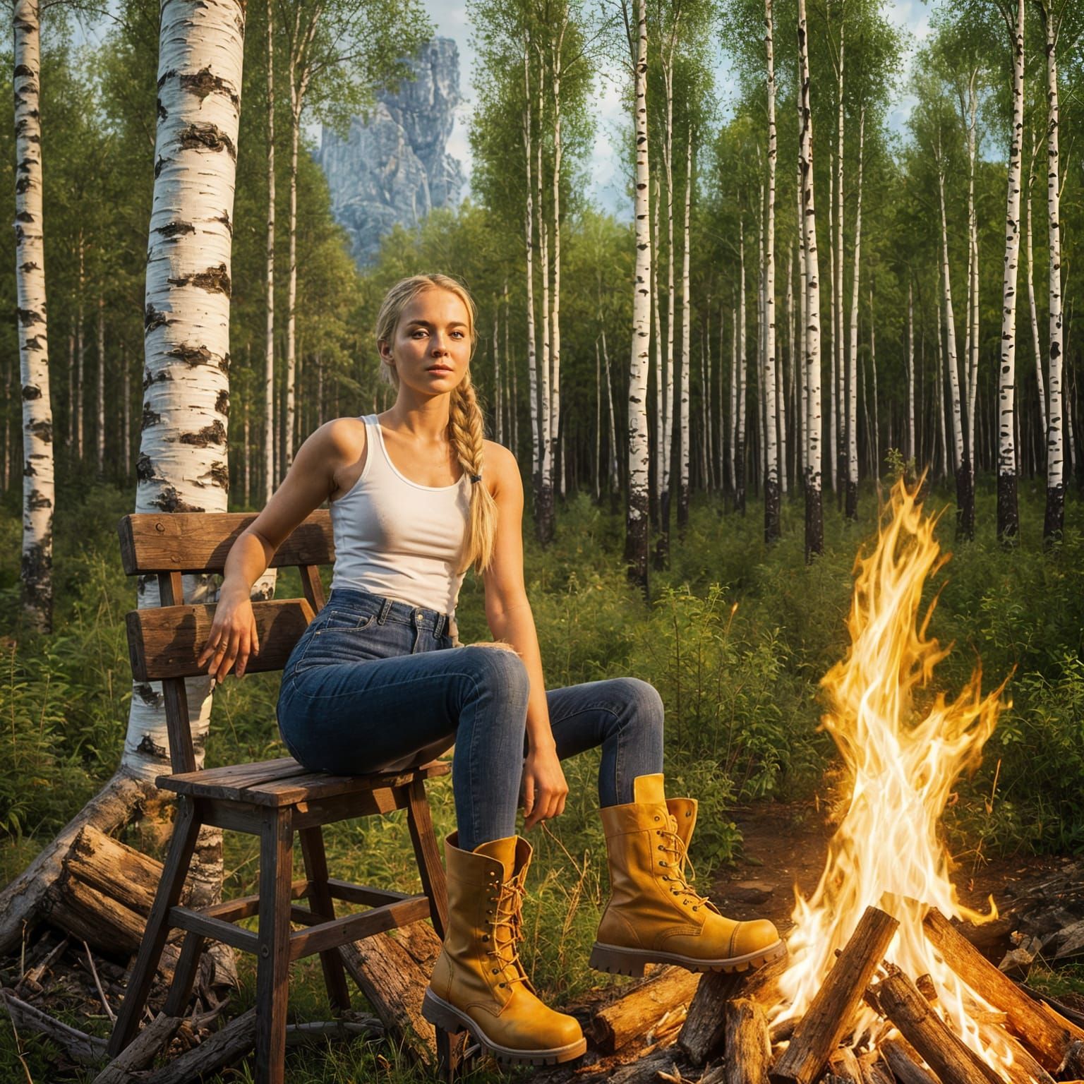 Three Women in Varied Outdoor Settings