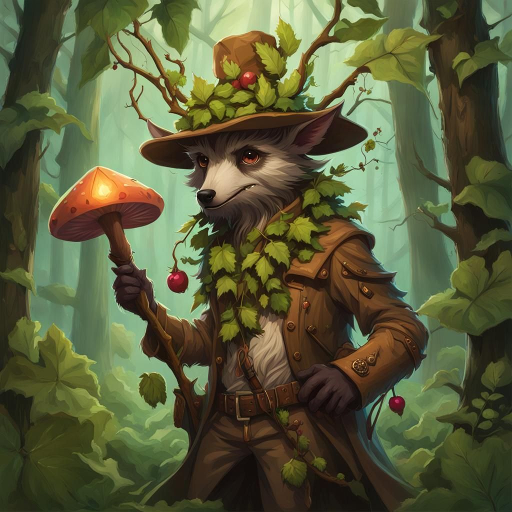 Leshy Detective: Forestpunk Creature in Digital Painting