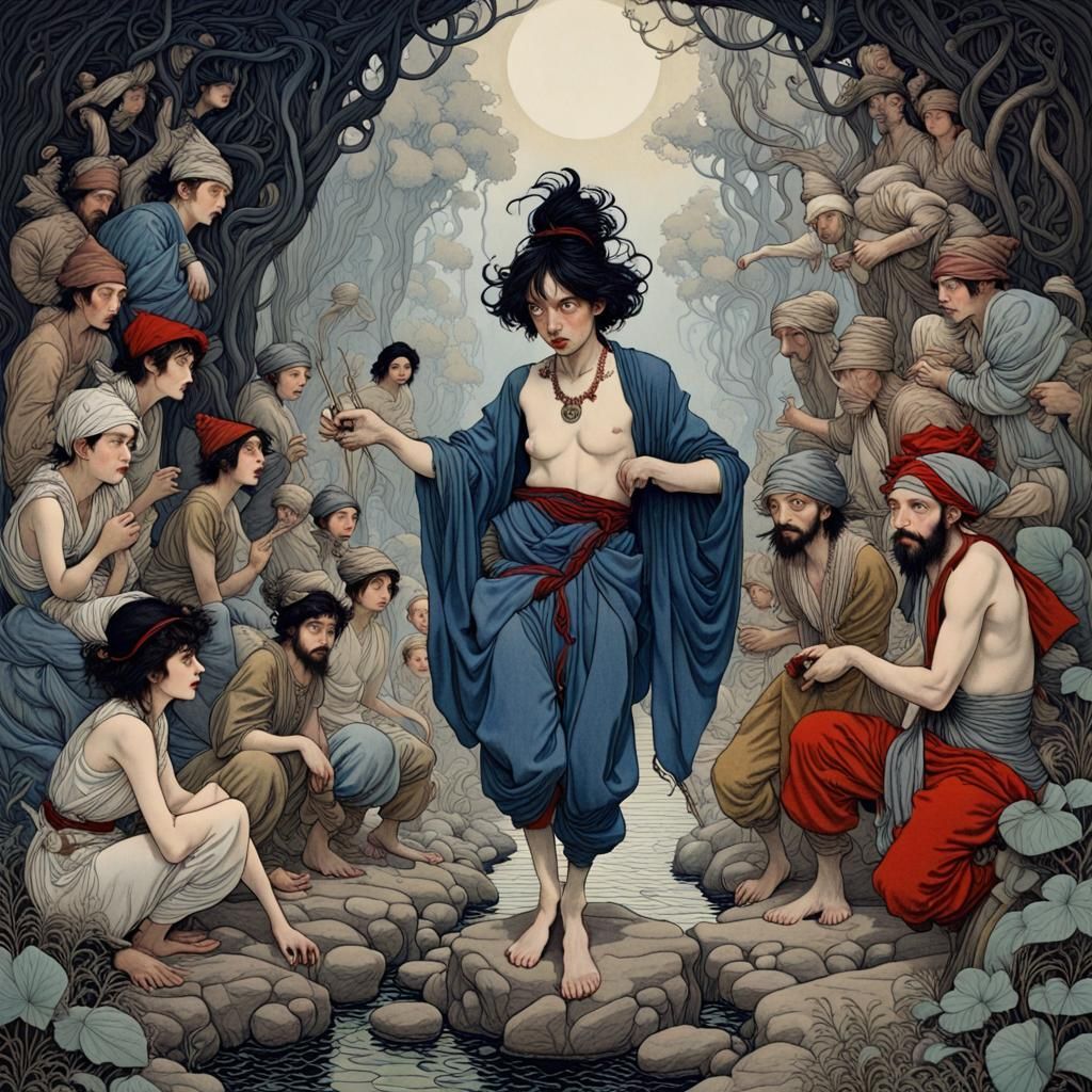 Ali Baba and the Forty Thieves: Surreal Digital Art