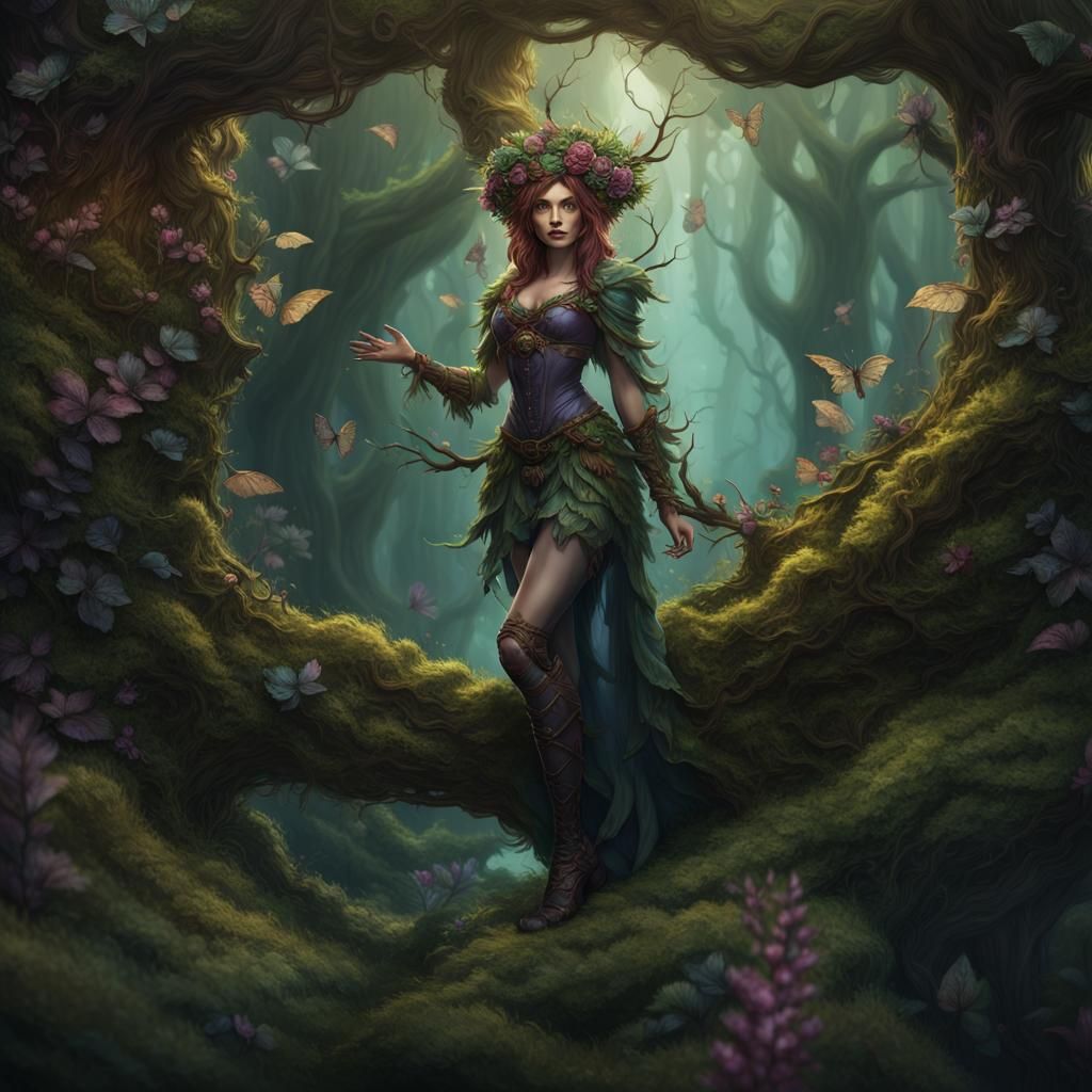 Bramble Stockings Dryad: Fantasy Concept Art