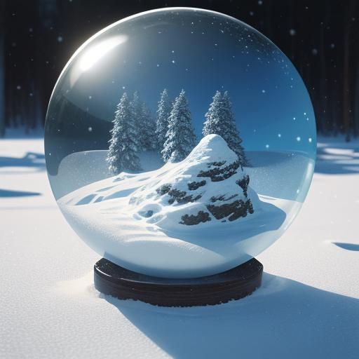 Cinematic Snow Globe in Glass Ball