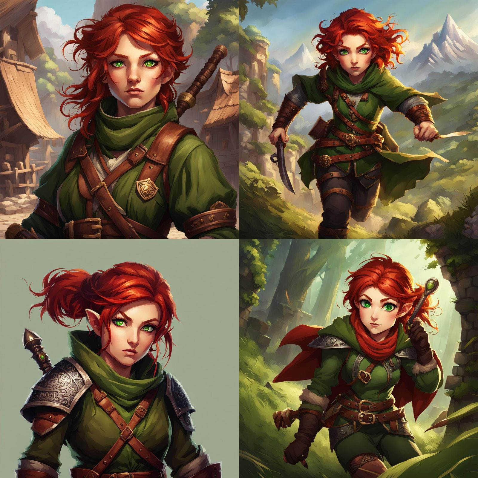 Female Halfling Thief with Red Hair