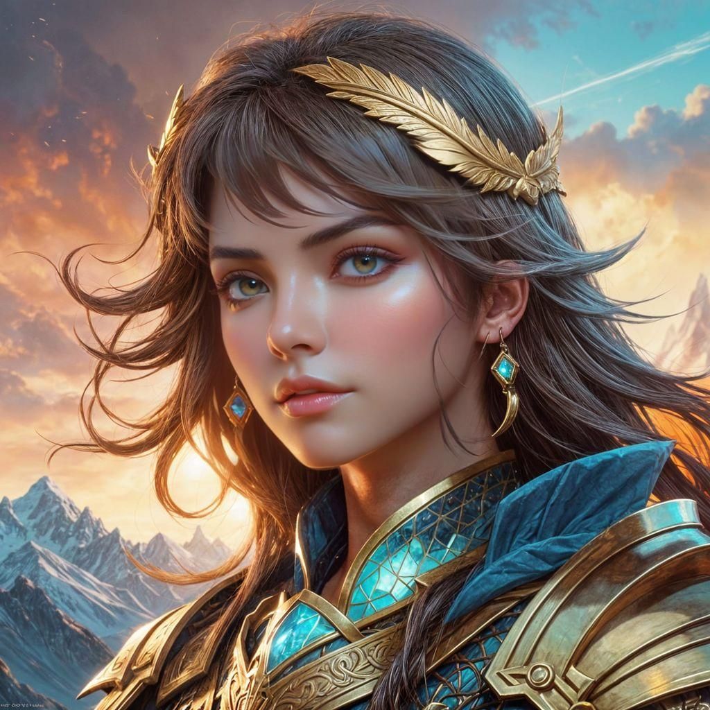 Epic Fantasy Warrior Portrait in Hyperdetailed Style