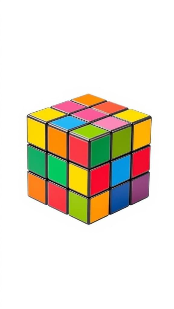 Rubik's Cube Formed by Classic Tetris Blocks