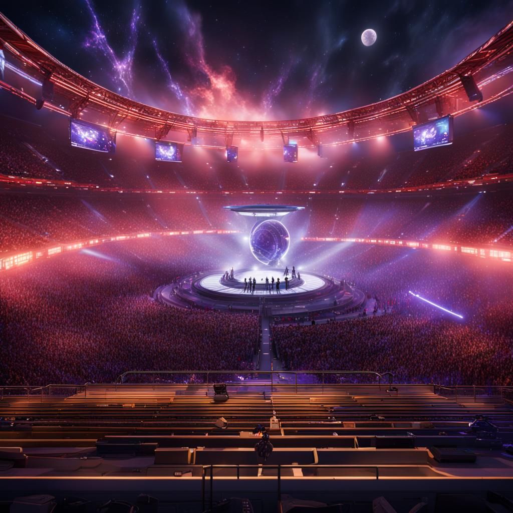 muse band music galactic top performance stadium crowd lights