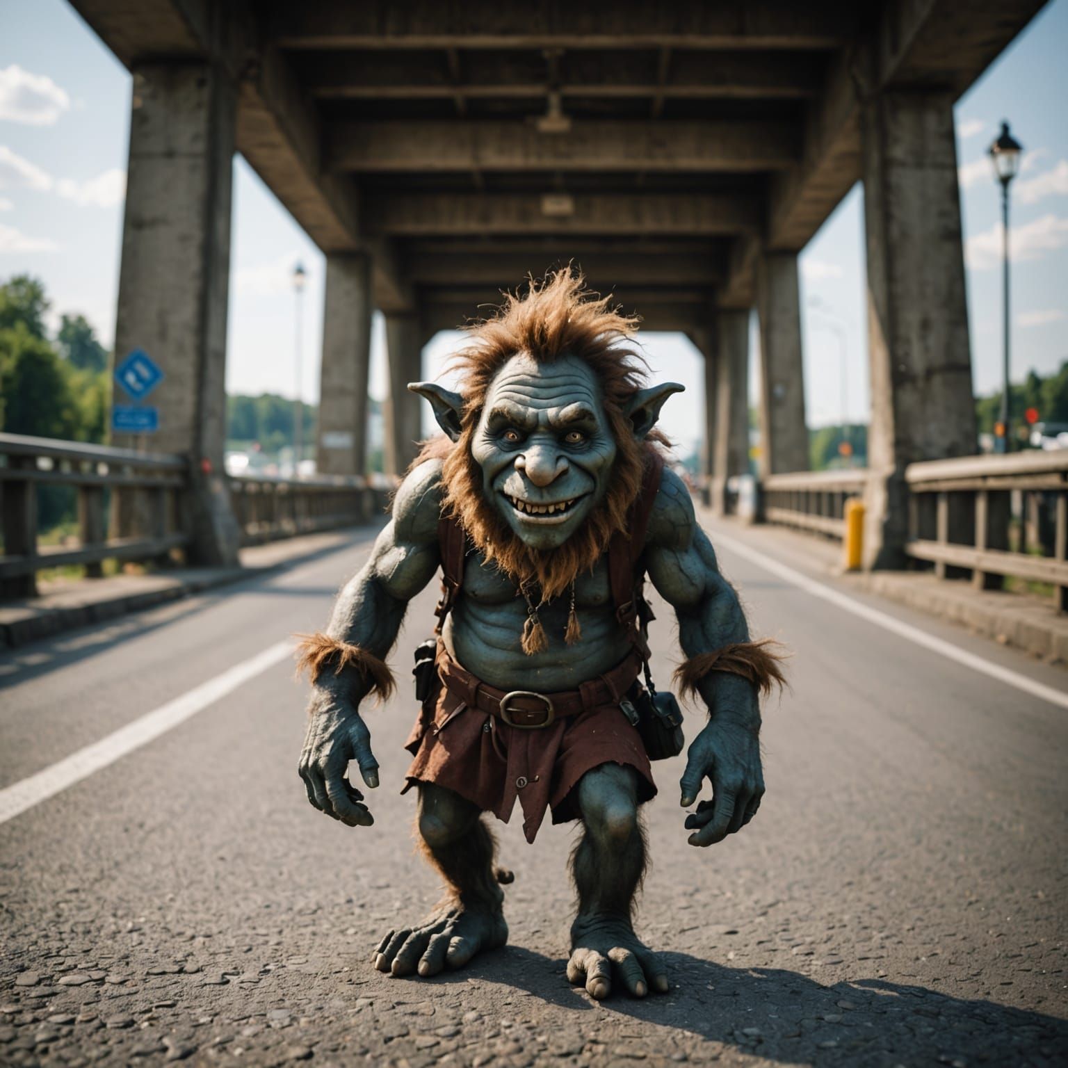 Troll Under Bridge Collecting Tolls: Professional Photograph...