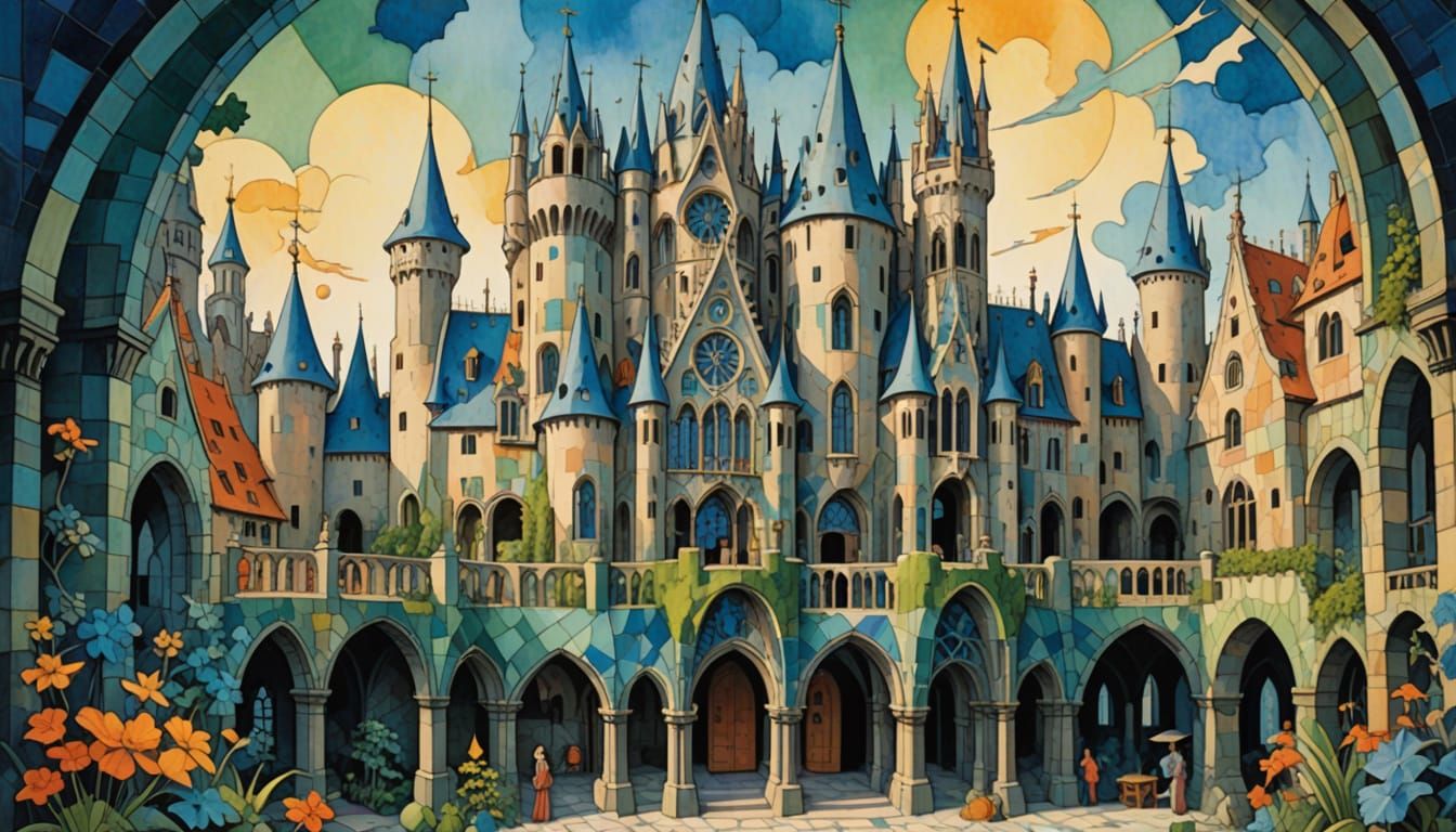 Christ in Faerie Castle Dungeon: Watercolor Fantasy Art