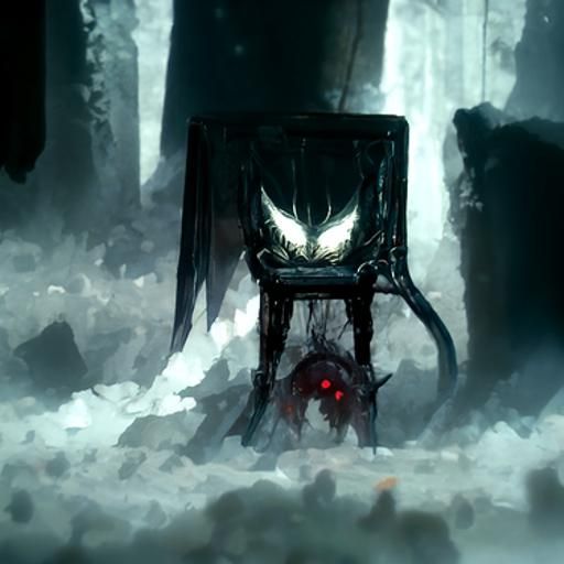 Sinister Demon King on Throne