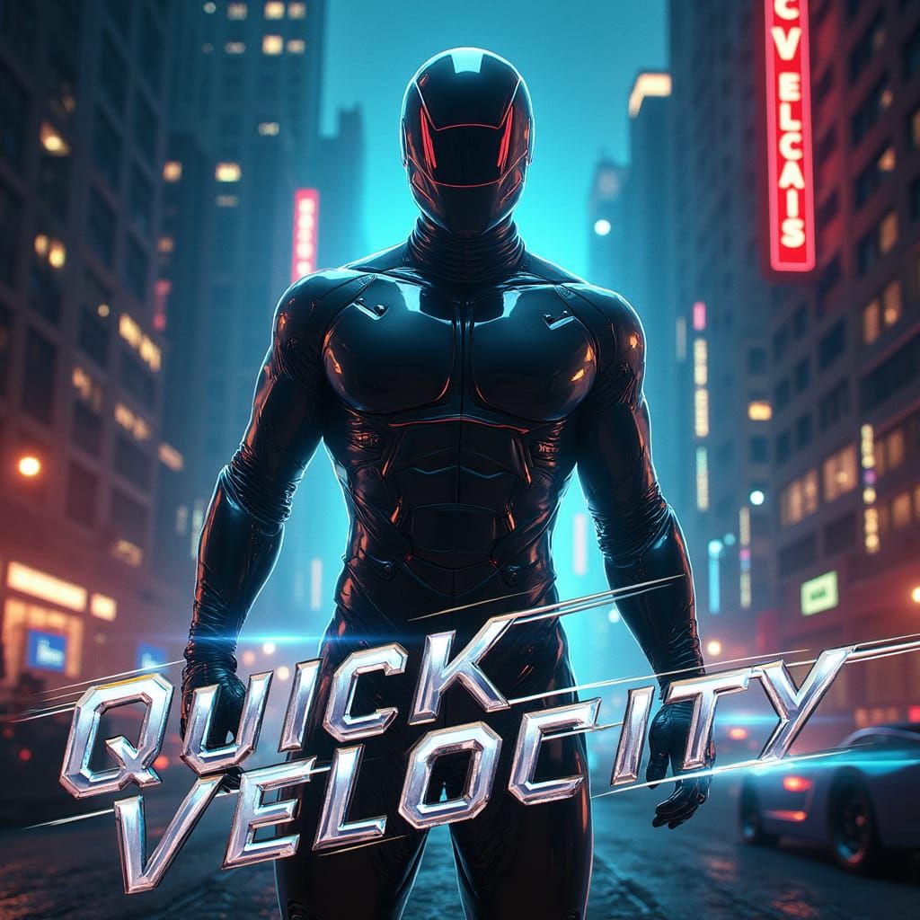 Cyberpunk Speedster Movie Poster: Quick Velocity