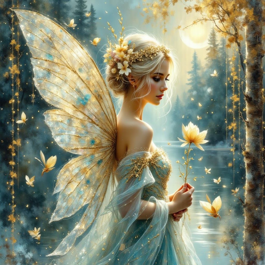 Enchanting Fairy in Picturesque Harbor Setting
