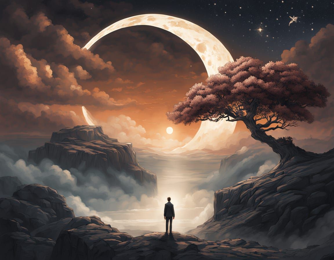 Ethereal Moon Portal: Cinematic Cloudscape Journey