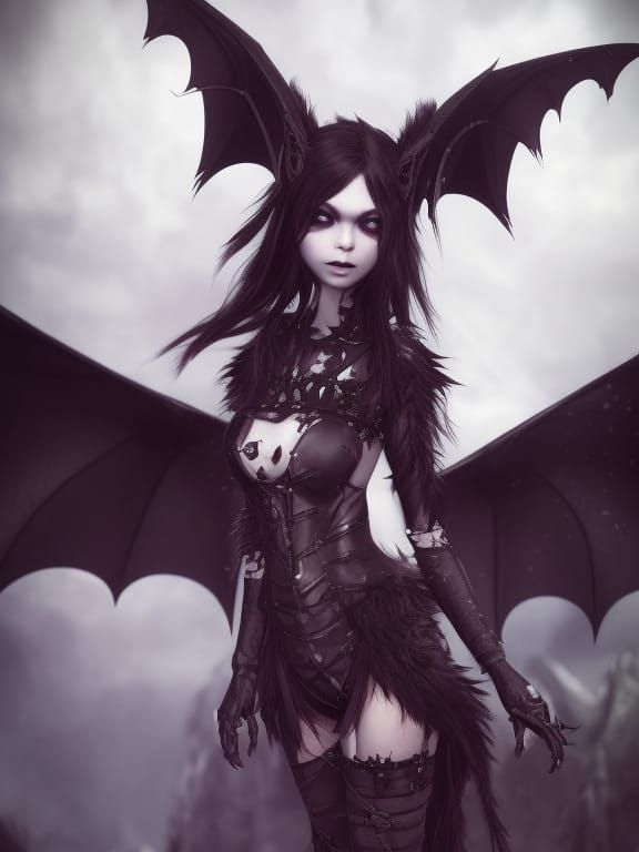 Fluffy bat girl