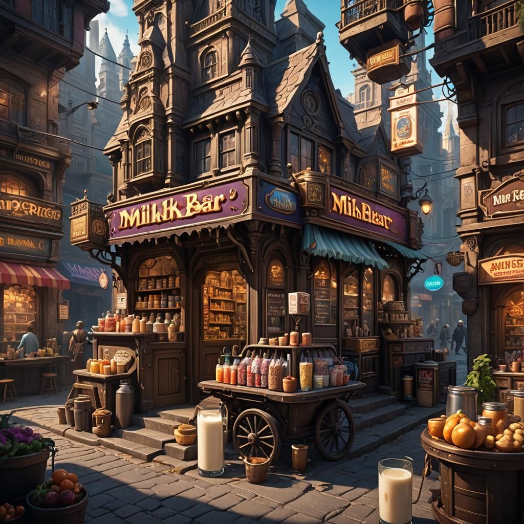 Milk Bar Run as Detailed Matte Painting
