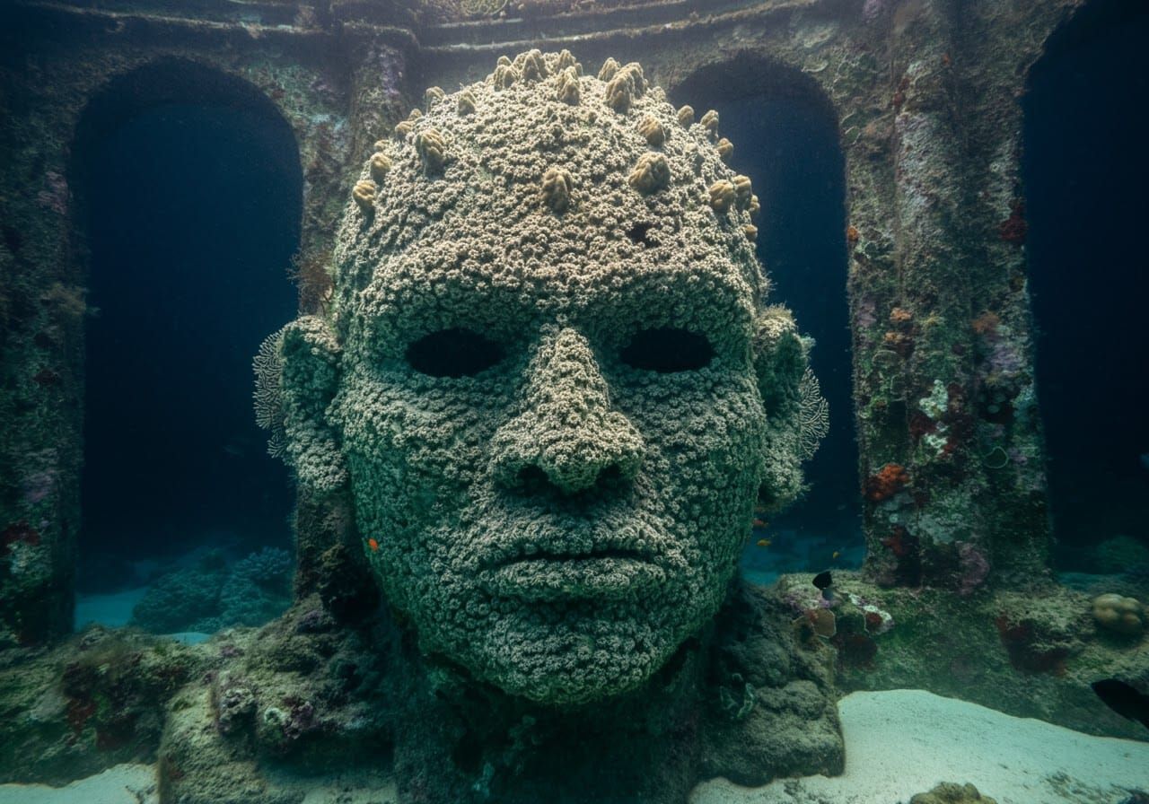 Friendly Giant Coral Head in Underwater Reef