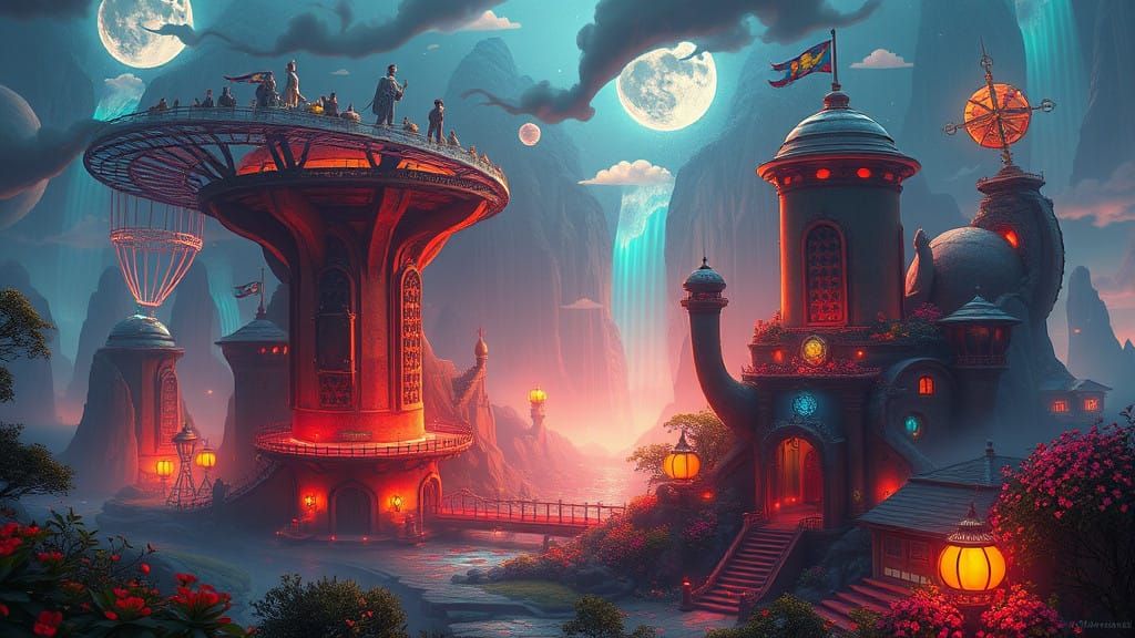 Fantastical Dreamscape: A Vibrant, Bygone Era Fantasy Realm