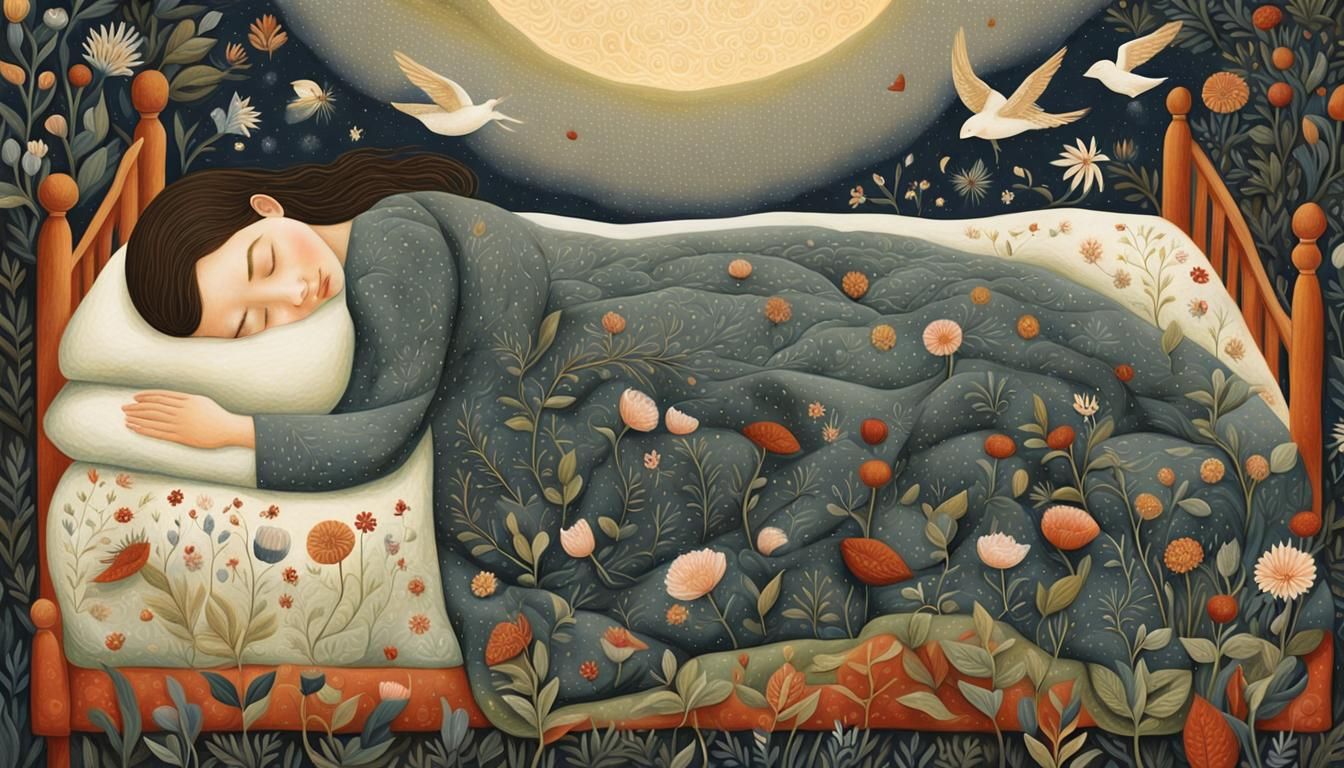 Dreamy Aura: Person Asleep Surrounded by Fantasy