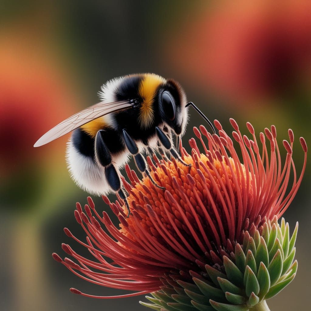 Bumblebee in Australian Tonalism Oil Painting Style
