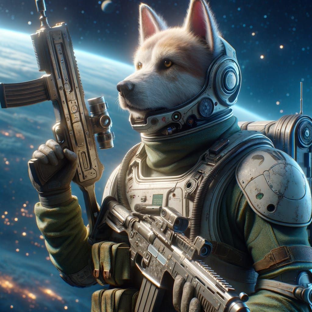 Epic Space Warrior in Perfect Composition