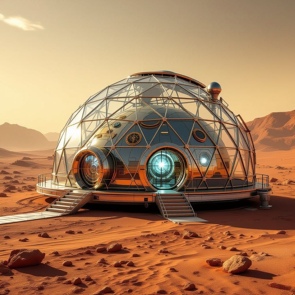 Steampunk Bio Dome on Mars