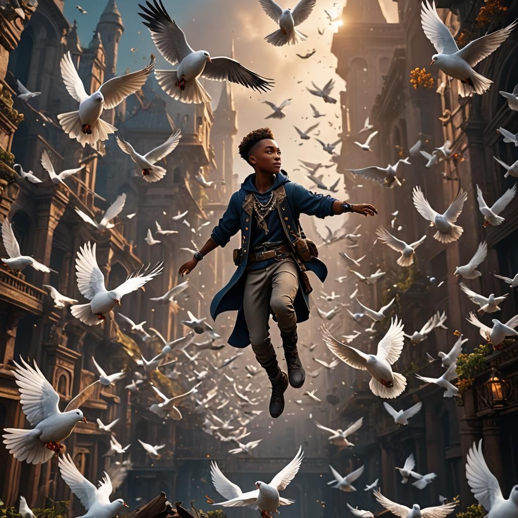 Boy and Doves: Fantasy Concept Art