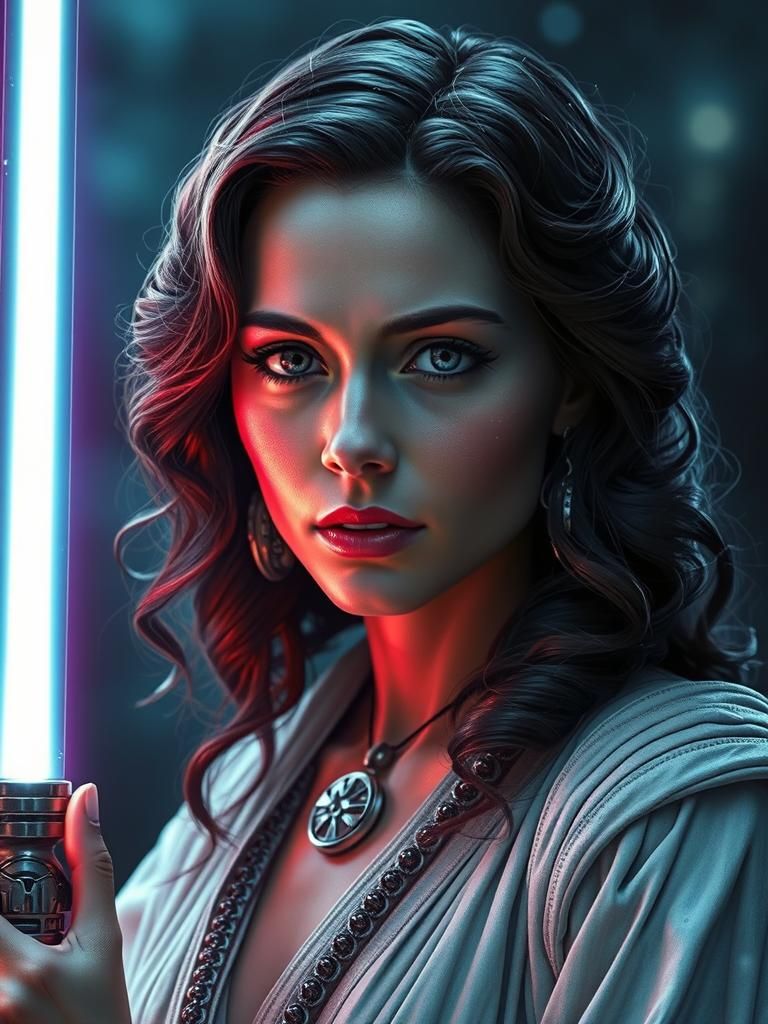 Princess Leia in Cyberpunk Dark Fantasy Style