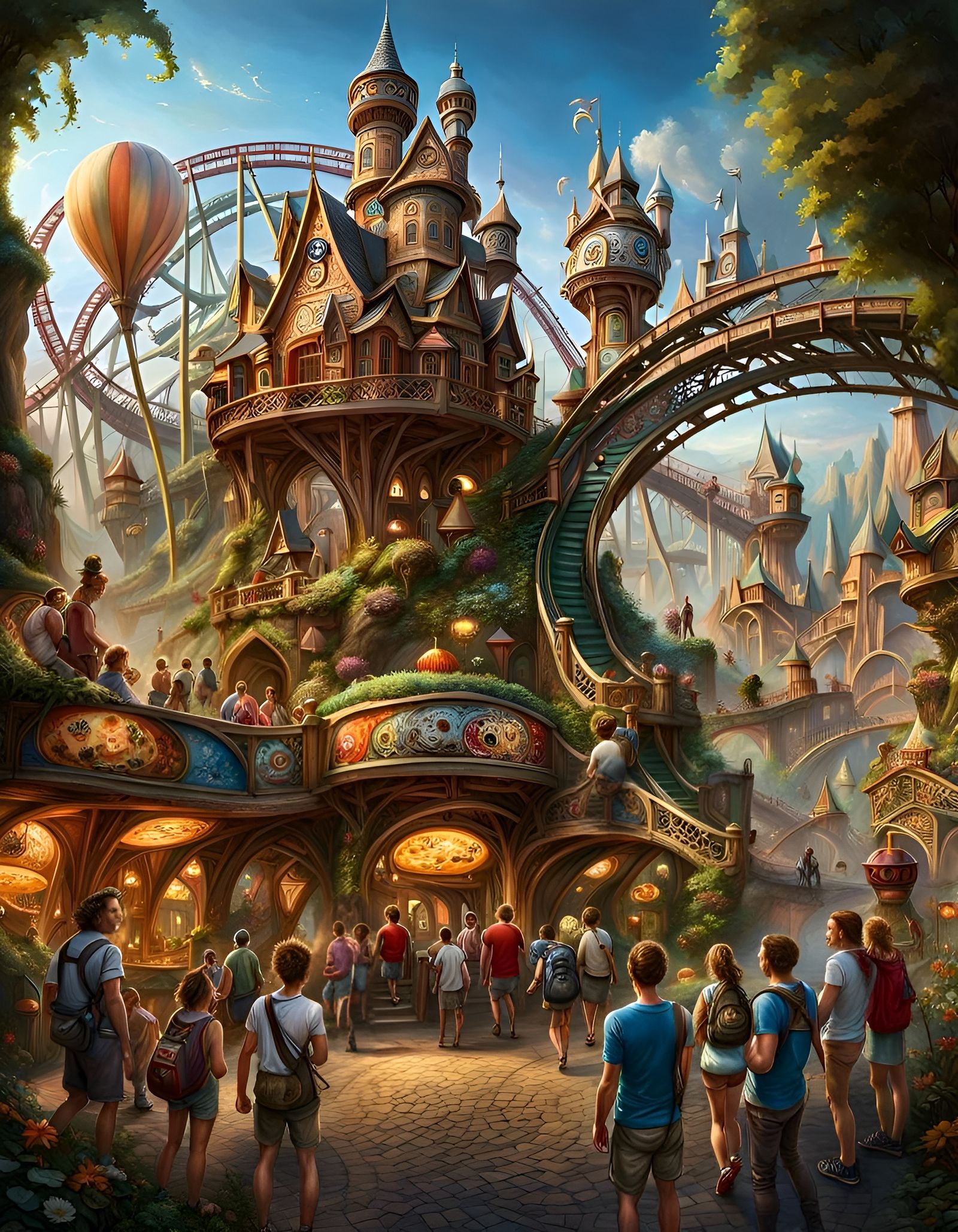 Hyperdetailed Brothers Grimm Fairytale Theme Park
