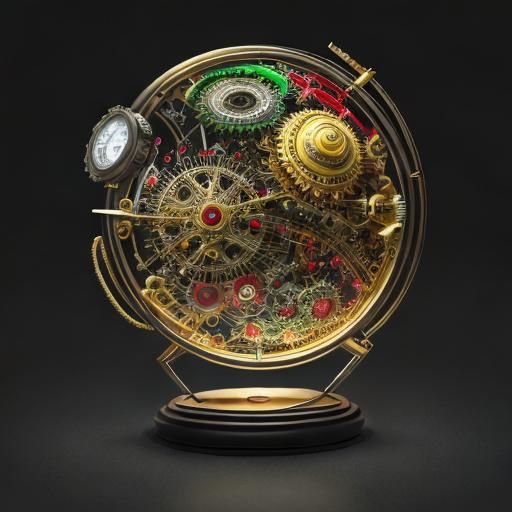 Surreal Mechanical Contraption in Stone, Steel and Bronze