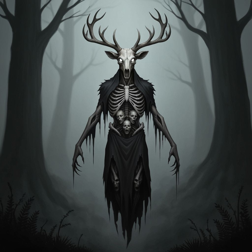 The Deer God: A Grim Idol of Nature's Despair