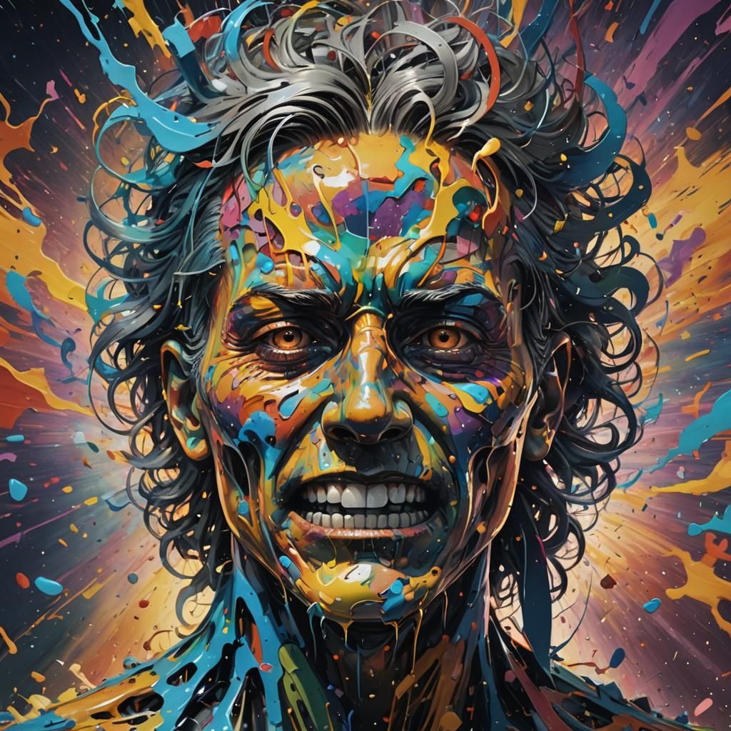 Emotions in Energy Field: Hyperrealistic Splash Art