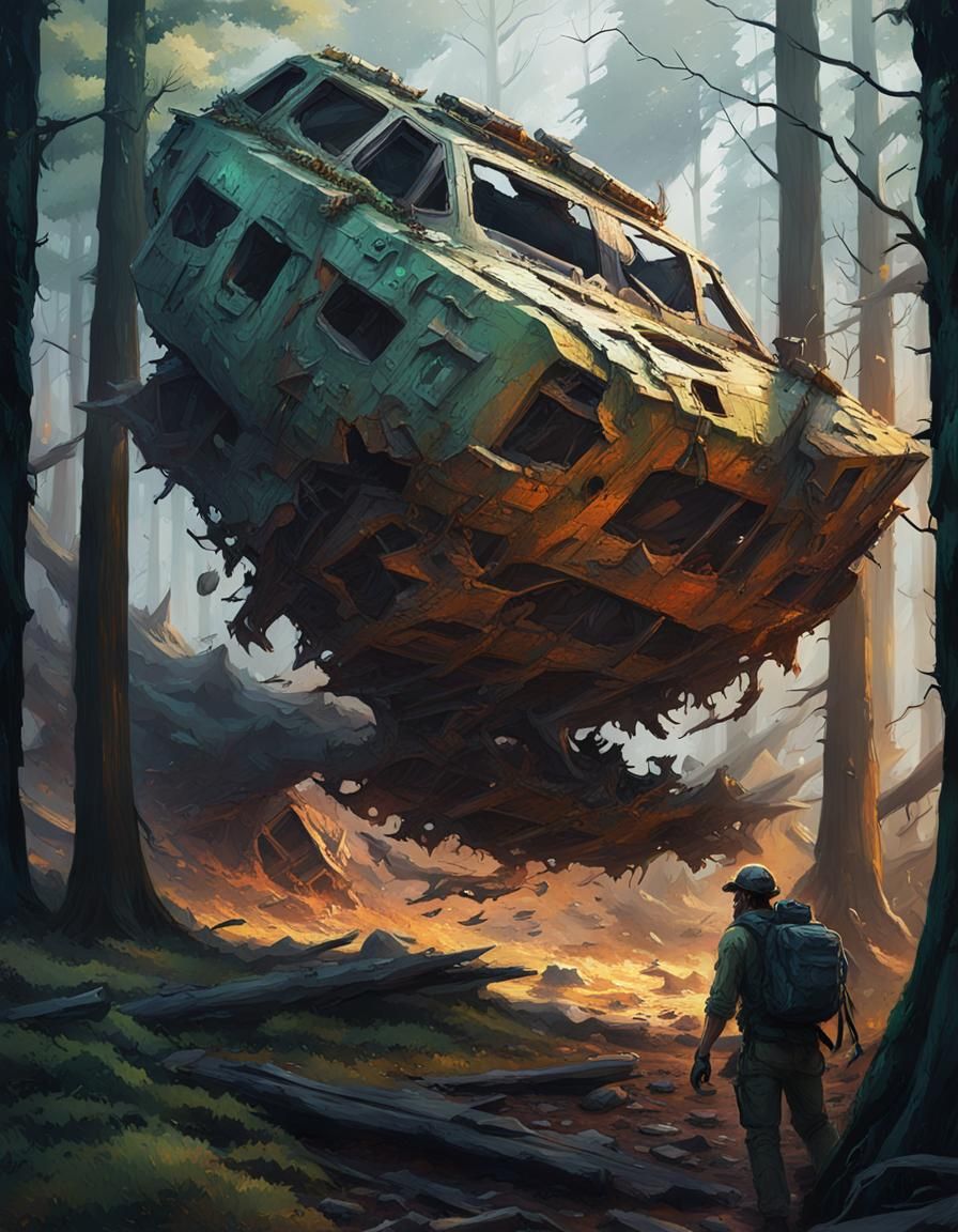 Hikers Discover Wrecked UAP Craft in Forest