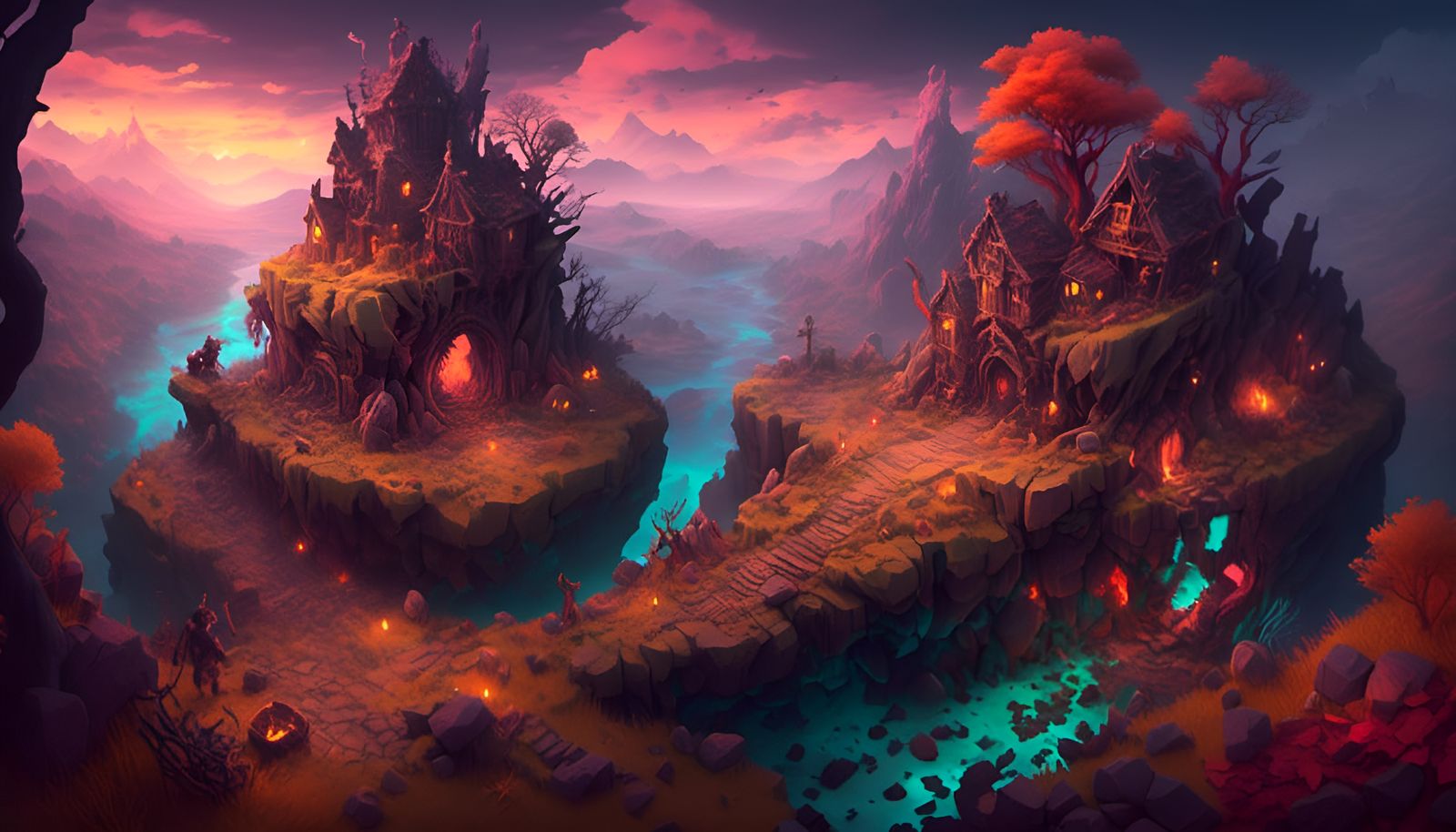 Sinister Apocalyptic Isometric Landscape on ArtStation