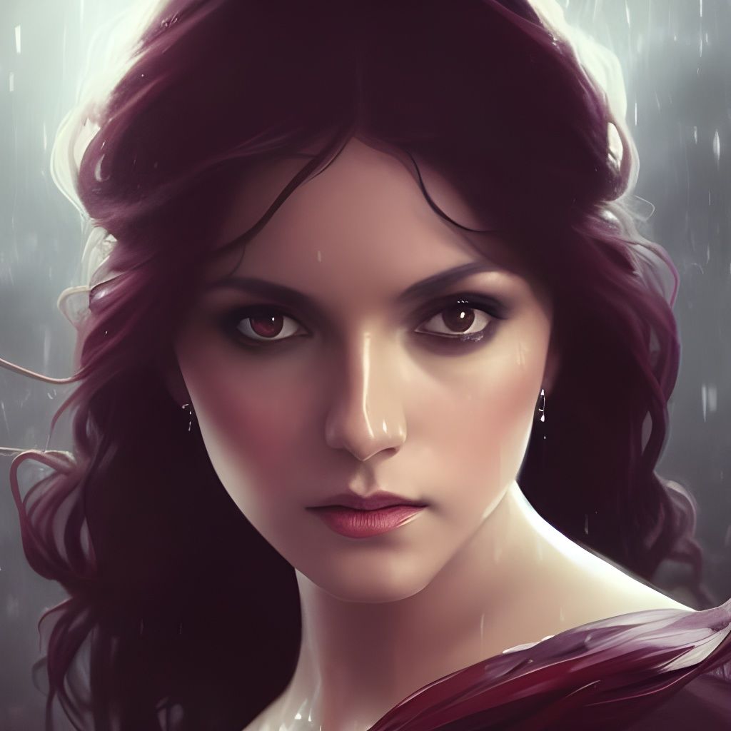 Katherine Pierce Portrait in Hyperdetailed Style