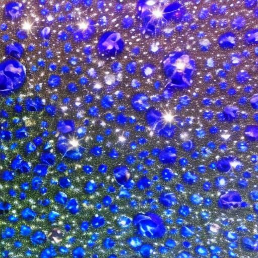 Glittering Crystal Cave with Blue Walls in Hyperrealism