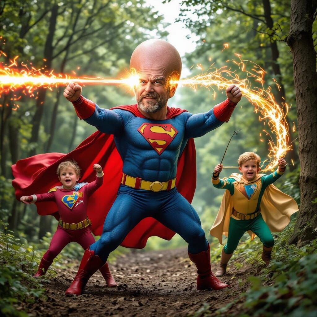 Epic Superhero Battle in Ancient Temple