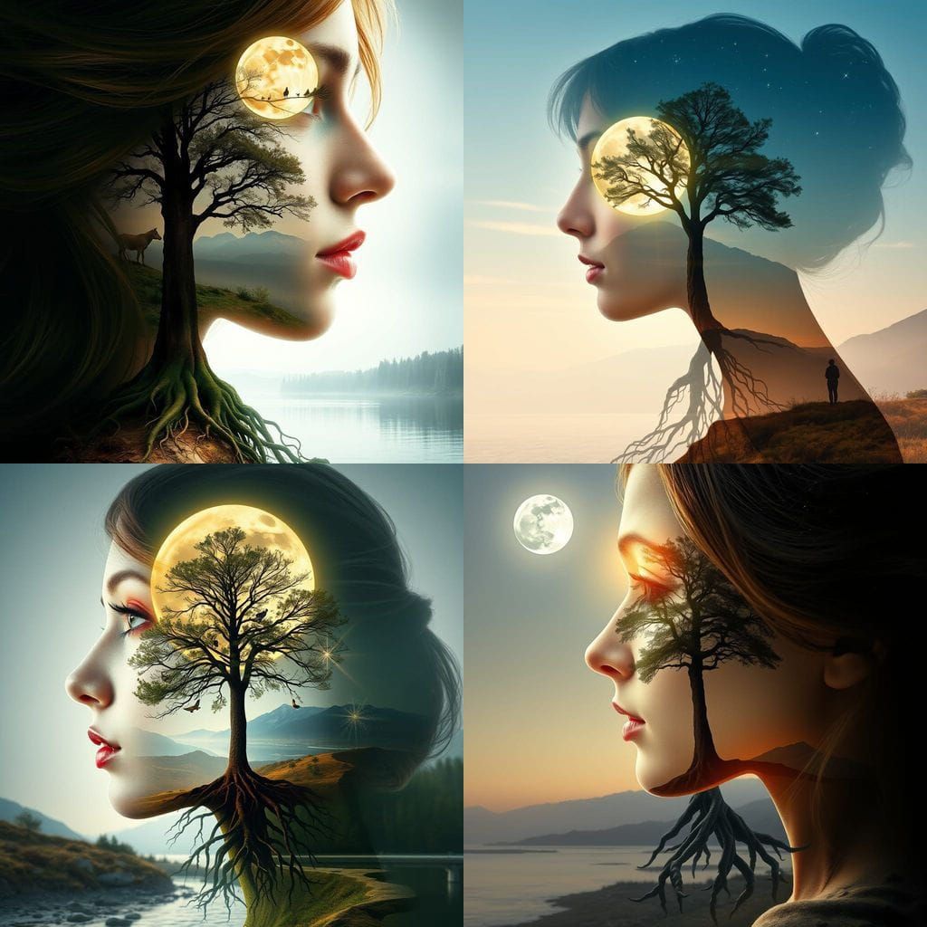 Surreal Fairy Portrait in Harmony with Nature