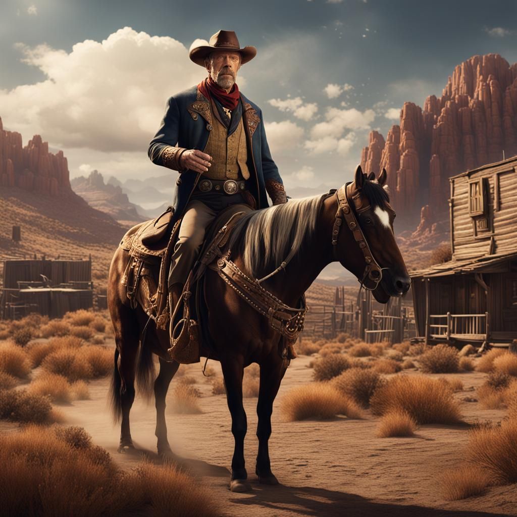 Hugh Laurie as Cowboy: Detailed Matte Painting
