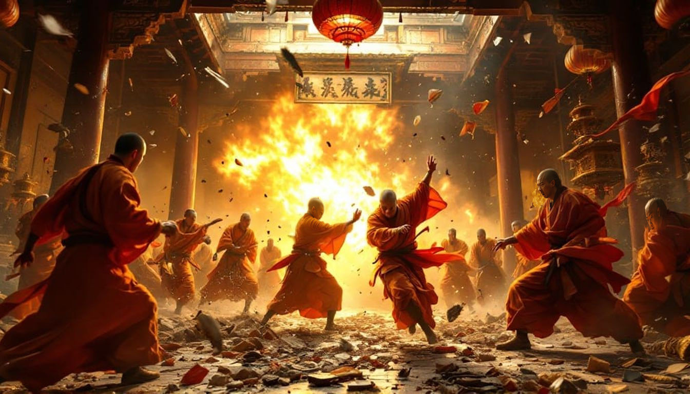 Shaolin Monks Engage in Intense Battle Against Bandits in a ...