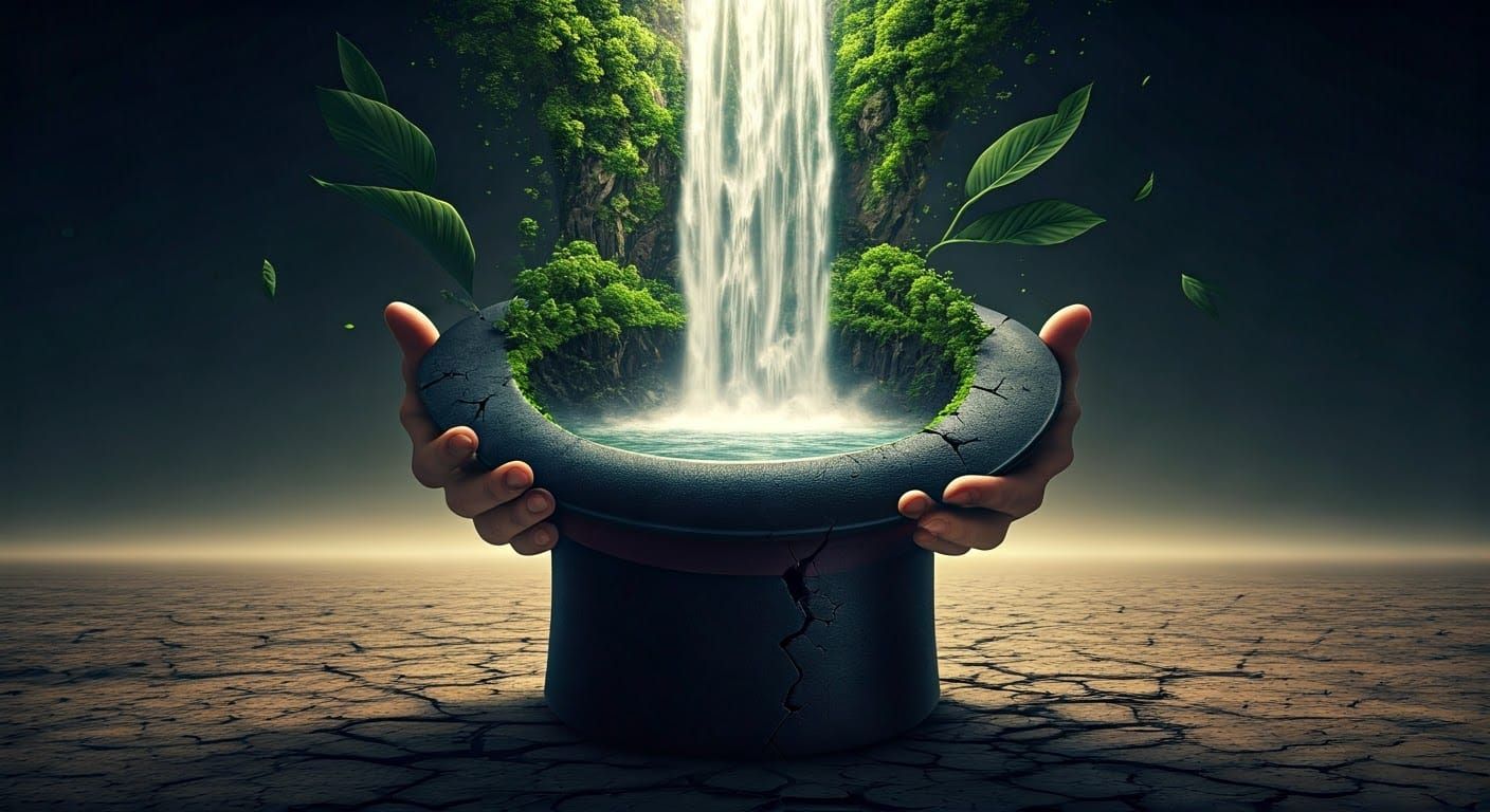 Oasis Within: Cracked Top Hat Reveals Inner World