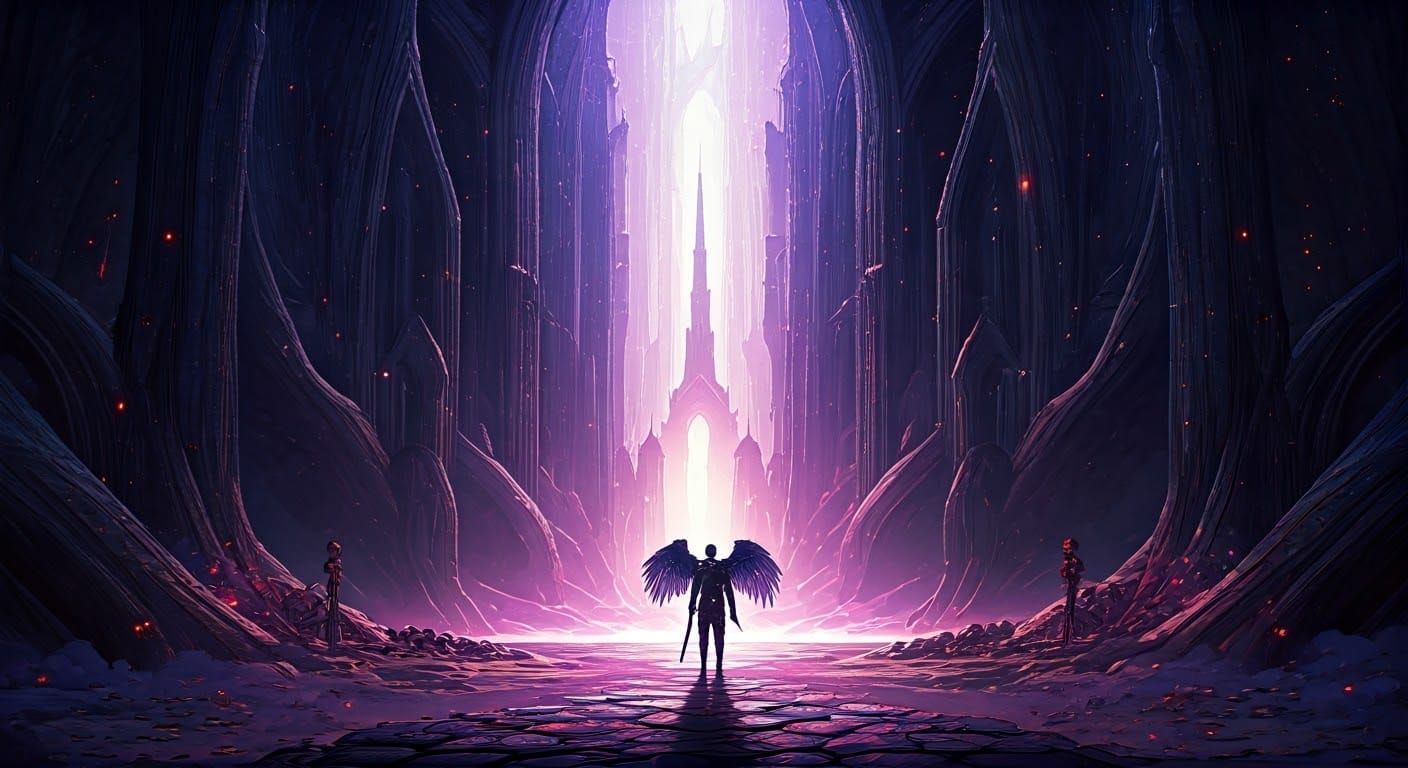 Ethereal Archangel Raziel in the Violet Light Realm