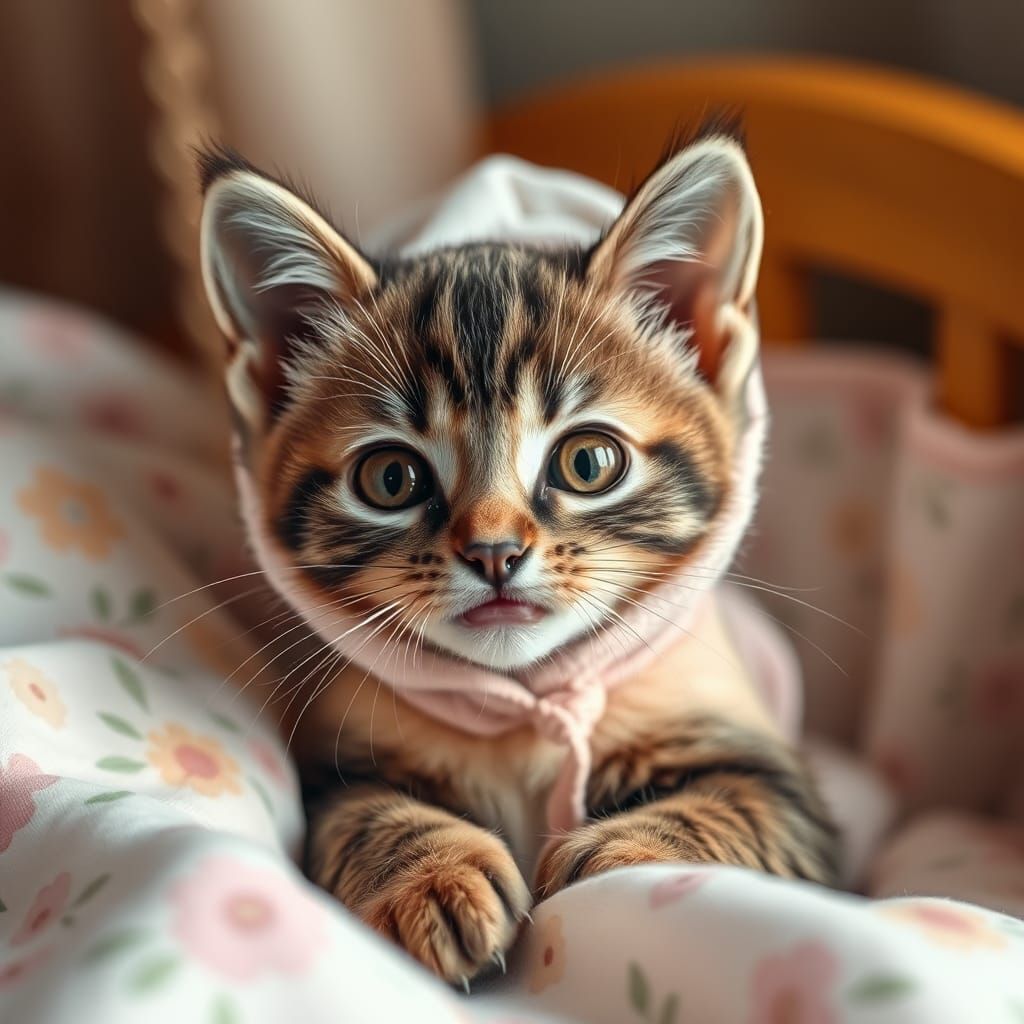 Charming Persian Kitten in 3D Animated Style